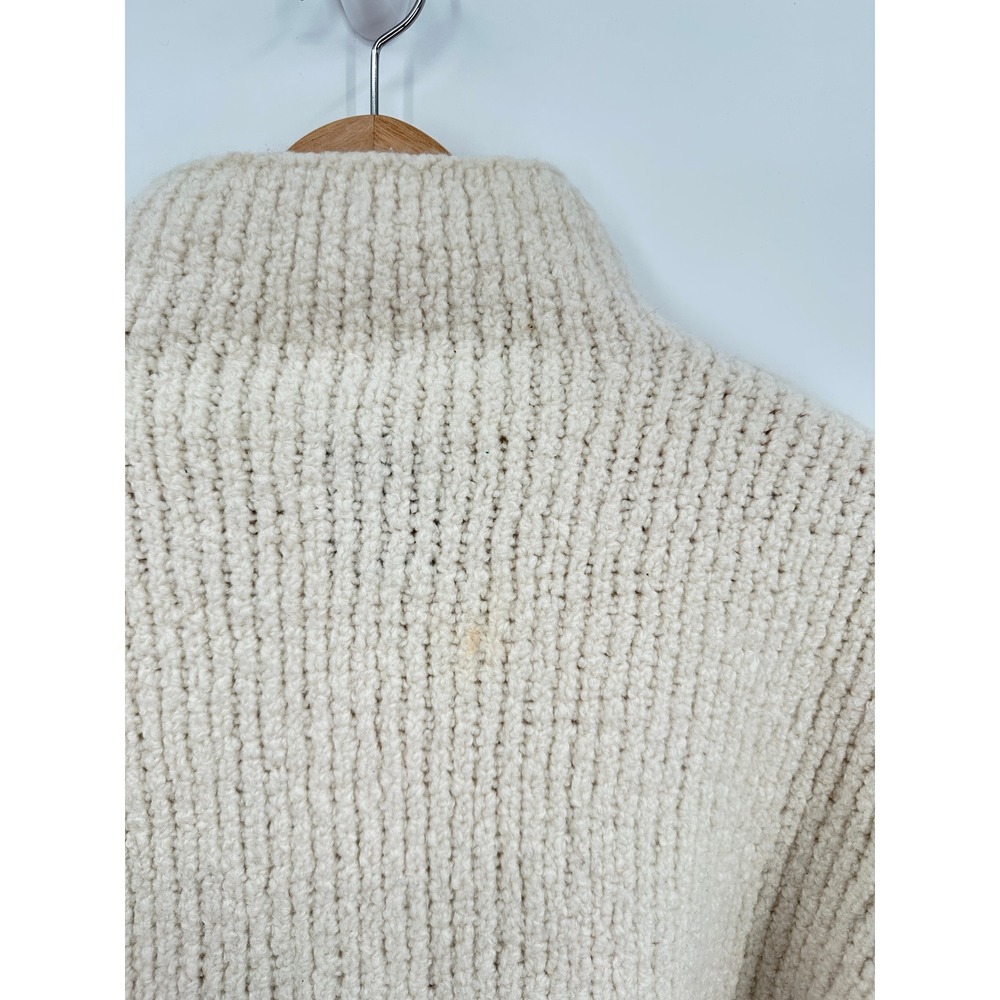 Lauren Manoogian Raw Turtleneck Sweater Cream Merino Wool Oversized Boxy‎ Size 1 - Picture 8 of 9